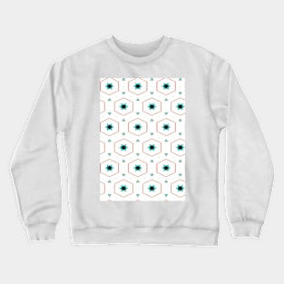 Turquoise geo flowers Crewneck Sweatshirt